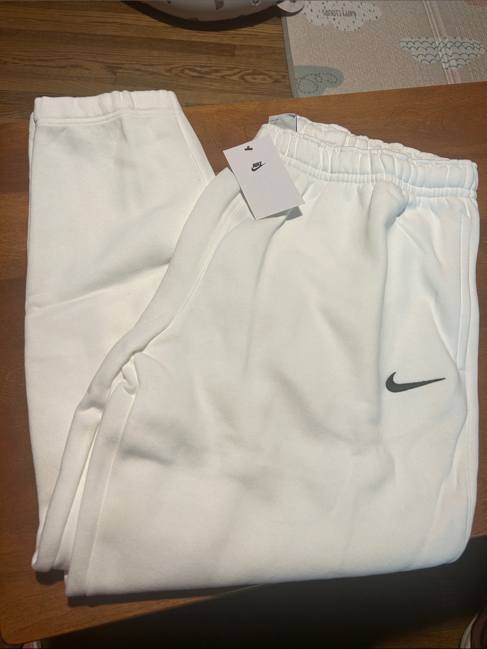 Nike women’s White Joggers with Black Swoosh